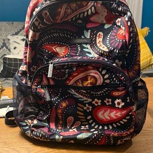 Vera Bradley Backpack - Navy and Red Paisley
